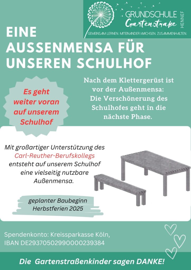 Flyer: eine Aussenmensa für unseren Schulhof
